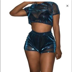 Blue Mesh 2-piece set